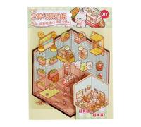 Pegatinas de escena de cabina - Crea tus propias pegatinas para casa con efecto de paisaje 3D | Pequeñas pegatinas de paisajismo para casa de mascotas para niños Cuenta de mano Scrapbook-DIY