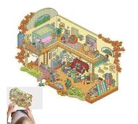 Pegatinas de escena de casa - Pegatinas de escenario en miniatura de dibujos animados | Escenas de pegatinas lindas, pegatinas para el hogar multifuncionales para mejorar las habilidades motoras finas