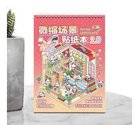 Pegatinas de escena en miniatura 3D libro - Calcomanías creativas - 3D Fun House Escena Pegatinas Libro Cute Craft Scrapbook Calcomanías para aliviar el estrés