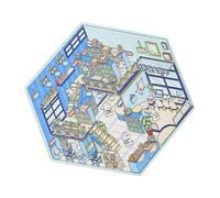 Pegatinas de escenario de dibujos animados, pegatinas de paisajismo | Decal de apilamiento visual para el hogar, Cartoon Visual Stacking 3D Pegatinas para amigos, niños, niñas