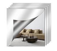 Pegatinas de espejo, 5 piezas de 30 x 30 cm, láminas acrílicas flexibles, calcomanías para pared, película resistente a los arañazos, decoración del hogar (15 x 15 cm)
