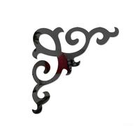 Pegatinas de espejo de pared de acrílico 3D para esquina para el hogar, detalles decorativos con pelar reflectante y decoración de pared, diseño moderno (2 negros)