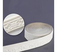 Pegatinas de espuma de algodón, elegantes tiras impermeables para proyectos de renovación del hogar (blanco)