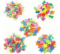 Pegatinas de Espuma EVA - 710 PCS Autoadhesivas para Manualidades, Letras, Fiestas, Niños, Artes, Tarjetas, Álbumes de Recortes - 5 Patrones, Tamaños y Formas