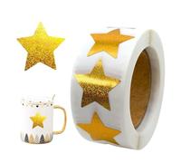 Pegatinas de Estrellas Doradas,500 Piezas Cinta de Purpurina Autoadhesiva para Manualidades - Rollo de Adhesivos Decorativos,Para Recompensas en Aula Colegio Maestros Alumnos Padres Libros Tazas Mater