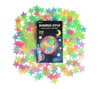 Pegatinas de Estrellas Fluorescentes para Techo, 200 Pcs Pegatinas Pared Infantiles Estrellas y Luna 3D para Habitación de Niños, Adhesivos de Decoración Pared Crean un Cielo Estrellado Real