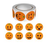 Pegatinas de Etiquetas de Halloween Adhesivo de Halloween de Larga duración | Cartoon Pumpkin Witch Castle Bat Roll of Adesions | Pegatinas de Etiquetas Redondas para de Dulces