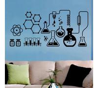 Pegatinas de experimentos de química, pegatinas de vinilo para la pared con motivos de la cultura del aula escolar, vinilos decorativos para la pared de la sala de estudio de las habitaciones
