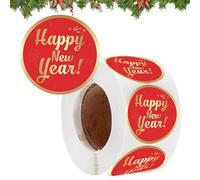 Pegatinas De Feliz Año Nuevo - Etiquetas De Lamina De Oro Brillante, EtiquetasPara, Paquete De Pegatinas Metálicas Para Eventos, Etiquetas De Decoración De Regalo Festive | Conjunto De Ad