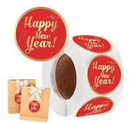 Pegatinas de feliz año nuevo - Pegatinas de papel de 1,5 pulgadas | Lote 100 Piezas Festivas - Etiquetas Autoadhesivas Para Regalos Tarjetas Embalaje Vacaciones Decoración De Año Nuevo