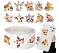 Pegatinas De Feliz Cumpleaños | 500 Piezas Adhesivas Lindas Coleccionables | Decoraciones Para Fiestas Animales - Para Cuadernos Fundas De Móvil Estuches Tabletas Tazas Preescolar Jardín Escuela