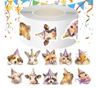Pegatinas De Feliz Cumpleaños | 500 Uds Adorable Decoración Autoadhesiva,Decoraciones De Animal - Para Cuadernos Fundas De Teléfono Libros Escolares Estuche Tabletas Decoración Escolar