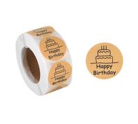 Pegatinas de feliz cumpleaños, 500 unidades, pegatinas de sellado para regalo de cumpleaños, rollo de etiquetas autoadhesivas de cumpleaños, redondas para decoraciones de fiesta de cumpleaños (tipo 2)