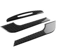 Pegatinas De Fibra Carbono Suave Real Para Panel Control Central Y Portavasos Para Chrysler 300 300C 2011-2014 Versiones Con Volante A La Izquierda A Derecha(LHD RHD Black Carbon)