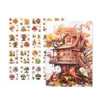 Pegatinas de flores de jardín, libros, pegatinas de jardín para scrapbooking - Paquete de pegatinas de 20 hojas de scrapbook, 20 hojas de pegatinas de diario para álbumes de recortes, diarios,