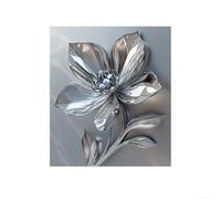 Pegatinas de flores metálicas plateadas para electrodomésticos, elegantes calcomanías de PVC para lavavajillas y refrigerador, cambio de imagen de cocina, arte de pared, fácil aplicación, decoración