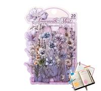 Pegatinas De Flores Vintage - 20 Piezas Para Cuenta De Mano De PET, Pegatinas Decorativas Para Computadoras Portátiles, Botellas De Agua, Scrapbooking Y Diario | Estudiantes, Artistas, Fabric