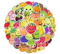 Pegatinas de frutas 60 piezas Pegatinas de lindo frutas gracioso Graffiti Vinilo Sticker para Calendarios Portátil Maleta Coche Monopatines Bicicleta Casco