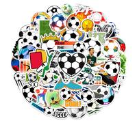 Pegatinas De Fútbol,50 Piezas Pegatinas De Fútbol De Dibujos Animados,Calcomanías Deportivas De Fútbol,Pegatinas De Vinilo Impermeables,Para Botellas,Coches,Amantes Del Fútbol