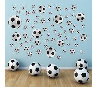 Pegatinas de fútbol de 63 piezas, pegatinas de pared de fútbol para la habitación de los niños, pegatinas de vinilo de arte de pared de fútbol para la decoración del dormitorio