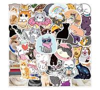 Pegatinas de gatito lindo, 50 unidades, pegatinas para ordenador portátil, paquete de vinilo fresco impermeable para almohadilla, MacBook coche, snowboard, bicicleta, equipaje (gatitos B)