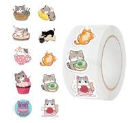 Pegatinas de Gatos Pequeños,500 Hojas Por Rollo De Pegatinas Para Decoración - Decoración Estética Para Skateboard | Para Escuela Fiesta Oficina Journaling Scrapbook Portátil Botella De Agua