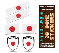 Pegatinas de gel 3D de bandera, resistentes a la intemperie y a los rayos UV, para coches, motos, bicicletas y portátiles - Pegatinas de con símbolos nacionales (Japón, 6 piezas)
