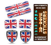 Pegatinas de gel 3D de bandera, resistentes a la intemperie y a los rayos UV, para coches, motos, bicicletas y portátiles - Pegatinas de con símbolos nacionales (Inglaterra, Reino Unido, 6 unidades)