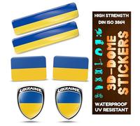 Pegatinas de gel 3D de bandera, resistentes a la intemperie y a los rayos UV, para coches, motos, bicicletas y portátiles - Pegatinas de con símbolos nacionales (Ucrania, 6 piezas)