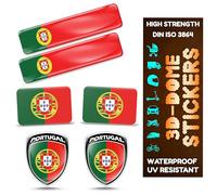 Pegatinas de gel 3D de bandera, resistentes a la intemperie y a los rayos UV, para coches, motos, bicicletas y portátiles - Pegatinas de con símbolos nacionales (Portugal, 6 piezas)