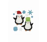 Pegatinas de Gel Navideñas 20×20 cm - Diseño Premium de Pingüinos y Copos - Decoración Reutilizable para Ventanas, Cristales y Espejos - Ideal para Hogar, Aulas y Oficinas