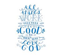 Pegatinas de grabado Biblia con letras a mano todas las cosas 36x57.9cm Incluye kit de película de transferencia Azul