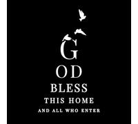 Pegatinas de grabado Dios bendiga esta casa Cita Frase casera 54x90.2cm Vinilos para ventanas Blanco
