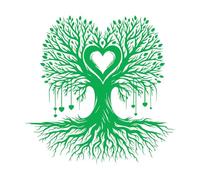 Pegatinas de grabado diseño del árbol de los enamorados 67.2x67.7cm Decoración artística Verde