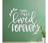 Pegatinas de grabado Frases inspiradoras: Eres amado para siempre 54.6x63.5cm No se cae Blanco