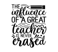 Pegatinas de grabado La influencia de un gran maestro nunca se borra 51x63.8cm Pegatinas para vidrio Negro