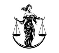 Pegatinas de grabado Luminaria legal, dama de la justicia, emblema, igualdad, esencia, justicia, icono de la dama 40x50.8cm Pintura mural artística Negro