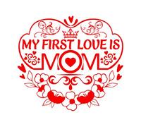 Pegatinas de grabado mi primer amor es mamá día de la madre 42x46.7cm Decoración de tiendas Rojo