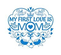 Pegatinas de grabado mi primer amor es mamá día de la madre 67.2x74.7cm Pegatinas para vidrio Azul