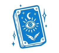 Pegatinas de grabado Tarot místico con símbolos oculares y celestiales. 49.2x61.1cm Removible sin dejar pegamento Azul