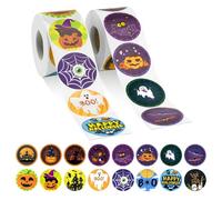 Pegatinas de Halloween 1000 PCS Stickers de Terror Halloween, Pegatinas Niños Recompensa, Stickers Infantiles Rollo para Fiesta, Regalos (A)