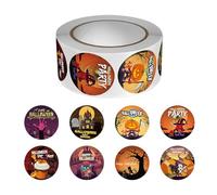 Pegatinas de Halloween de dibujos animados Roll - Etiquetas adhesivas, calabazas, brujas, castillos y | Regalos perfectos de Halloween, manualidades infantiles, envoltorios de bolsas de dulces