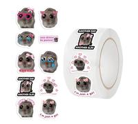 Pegatinas De Hámster - 500 Piezas Divertidas Animales, Juego Calcomanías Triste 10 Patrones, Papelería Estética Extraña | Para Botellas Agua Computadoras Portátiles Guitarras Suministros Álbumes Recor