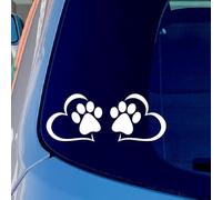 Pegatinas de huellas para coche - Perros & Gatos, vinilo resistente a la intemperie, diseño de animales para coches, caravanas y ventanas, 20 x 8 cm