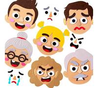 Pegatinas de humor de tela - Kit de pintura facial para niños, paquete de fieltro emocionante, artesanía de expresión creativa cautivadora | Actividad sensorial educativa dinámica para el patio de