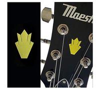 Pegatinas de incrustación para cabezal de guitarra - Corona cerrada (2 piezas) - Oro, H-109CC-GD-SET