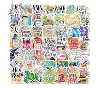 Pegatinas de Jesús para botellas de agua, pegatinas bíblicas para computadora portátil - Calcomanías de scrapbooking impermeables de dibujos animados | Pegatinas de palabras de sabiduría 50X