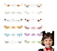 Pegatinas De La Cara De Halloween: Calcomanías De Calabaza Para Niños, 12 Piezas De Temporales | Artículos De Vestuario Espeluznantes Artículos Temporales De Fiesta Temporal Para El Brazo De Vestuario