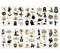 pegatinas de la cicatriz del tatuaje de Halloween, Halloween cara tatuaje cara pegatinas para Mujeres Hombres Mascarada Cosplay Partido Maquillaje Props (10 hojasB)