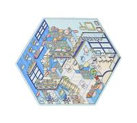 Pegatinas de la escena de dibujos animados, pegatina de paisajismo | Disparo de cabina en miniatura de apilamiento visual,Escena en miniatura de dibujos animados calcomanías de paisajismo 3D para amig